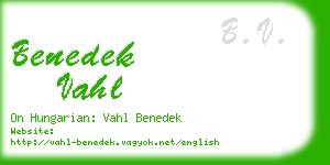 benedek vahl business card